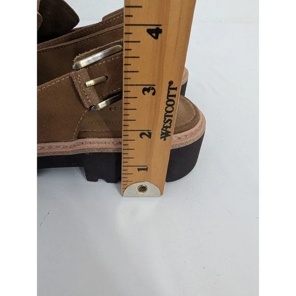 Donald Pliner Halie Womens 6M Saddle Brown Suede Slingback Lug Penny Loafers - Picture 10 of 10